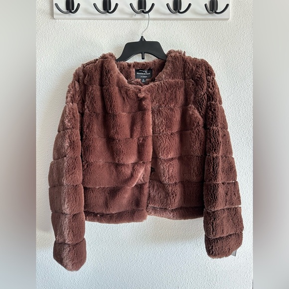 Haute Monde Jackets & Blazers - Brown Faux Fur Jacket